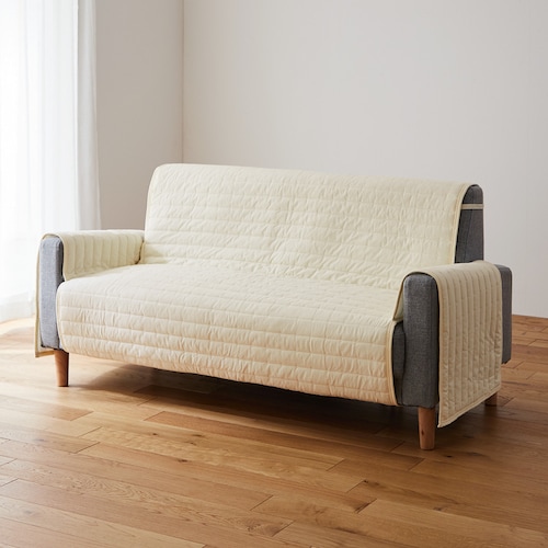 簡単に装着・洗いをかけた綿素材の撥水肘掛け付きソファーカバー