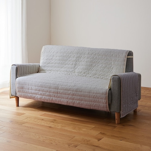 簡単に装着・洗いをかけた綿素材の撥水肘掛け付きソファーカバー