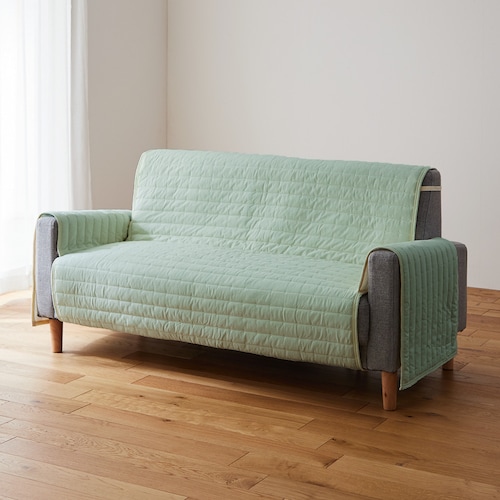 簡単に装着・洗いをかけた綿素材の撥水肘掛け付きソファーカバー