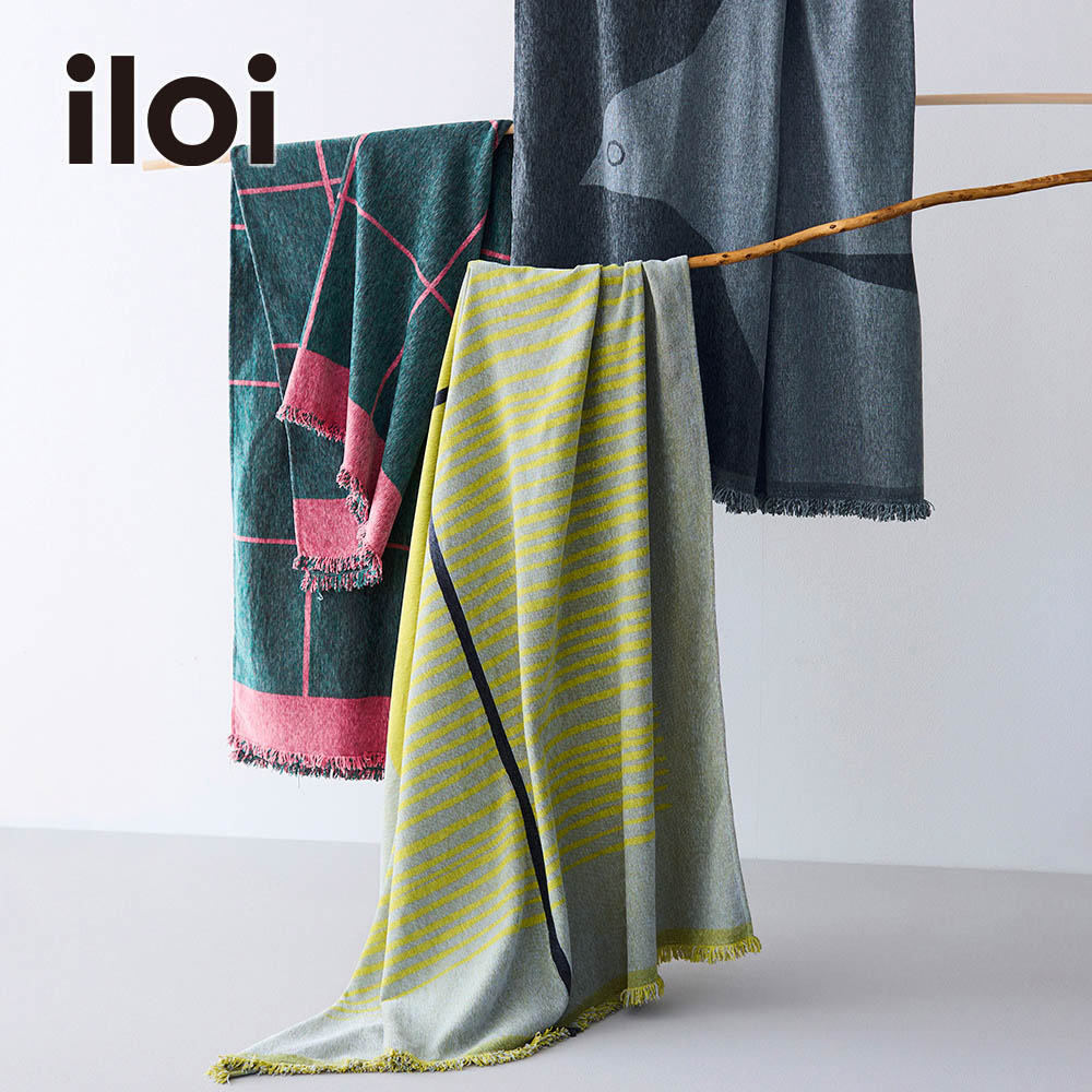 北欧スタイルのシェニールブランケット