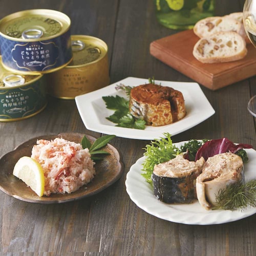 【お歳暮・おとりよせ】 缶詰ソムリエ 紅ズワイガニ脚肉入りほぐし身缶詰セット 【ご注文は1月25日まで】