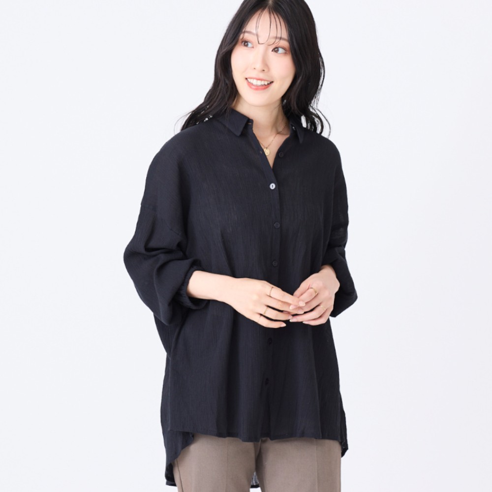 【ベルメゾン】楊柳ギャザーブラウス