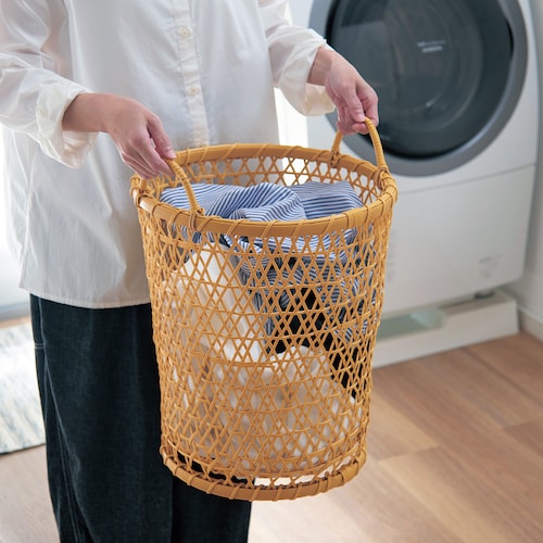 洗える竹編み風ランドリーバスケット