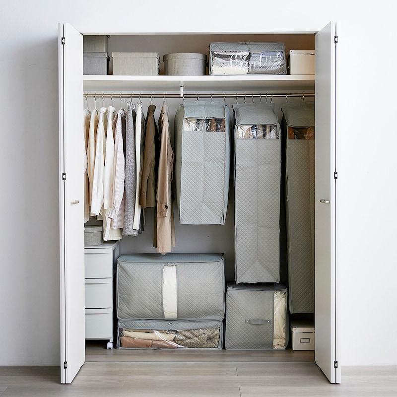 グレー：同シリーズの衣類・布団収納と一緒に使えば、クローゼットがすっきり整います