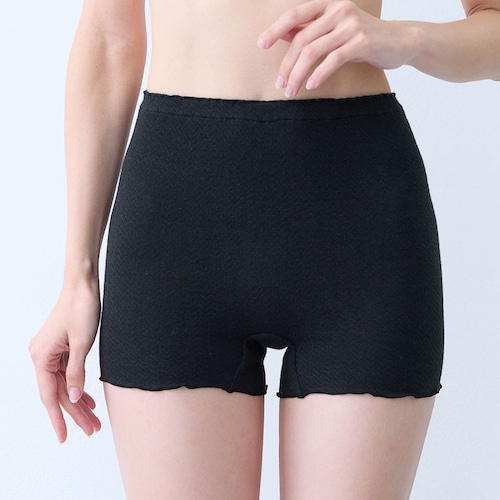 とろふわストレッチコットン深履きショーツ(脇縫い目なし)［日本製］
