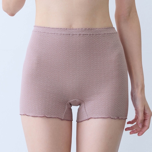 とろふわストレッチコットン深履きショーツ(脇縫い目なし)［日本製］