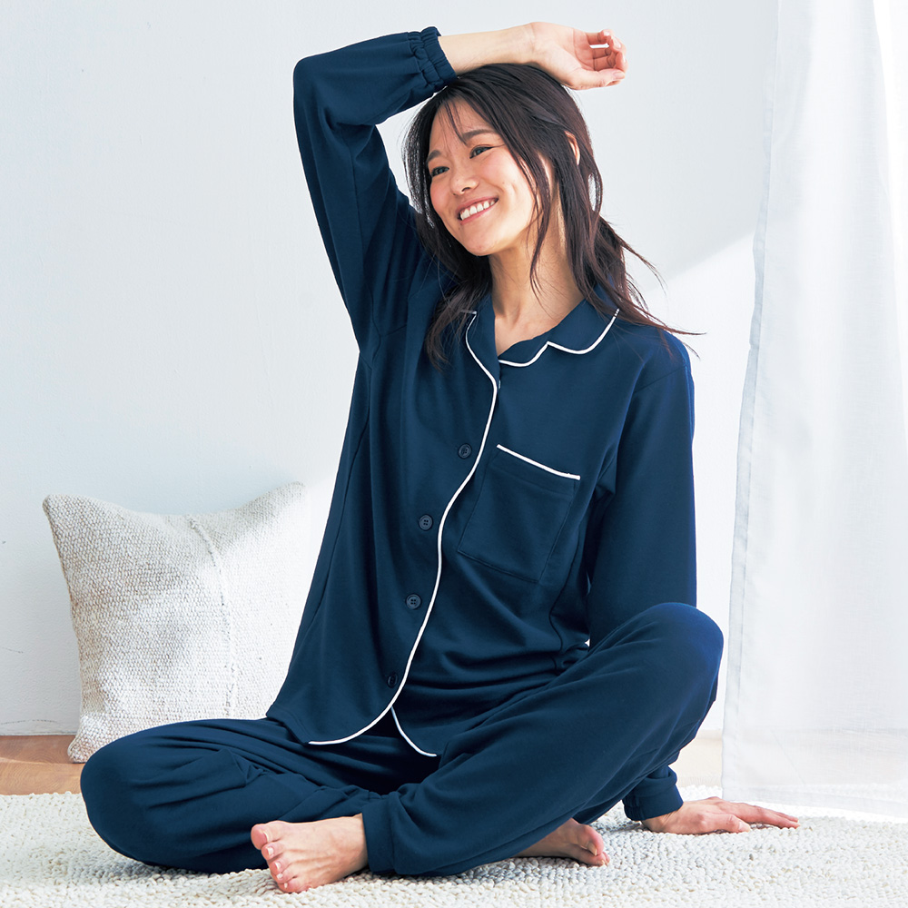 もっちり綿混ストレッチ快眠パジャマ(イフミック加工)リカバミー/RecoveMe もっちり綿混ストレッチ快眠パジャマ(イフミック加工)リカバミー/RecoveMe