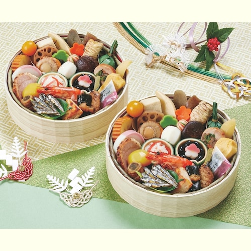 【予約商品】 京都〈京菜味のむら〉和風おせち 花籠 二客組 【個食】