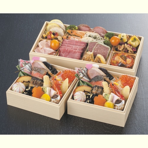 【予約商品】 石川〈加賀山代温泉 宝生亭〉個食おせち二客組＆オードブル一段 【個食】