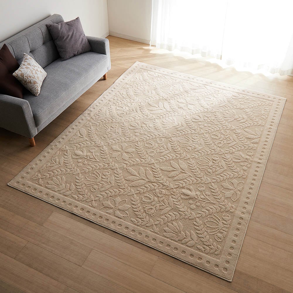 優しいさわり心地のコットンラグ／ノラのお庭 「ミニラボ」(ミニラボ