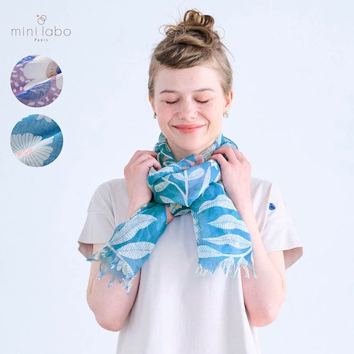 ちくちくしない麻のストール 「ミニラボ」