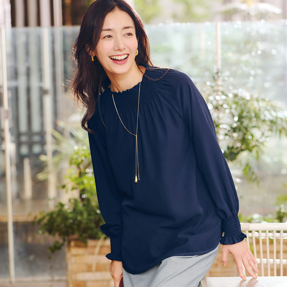 【ベルメゾン】シャーリングブラウス