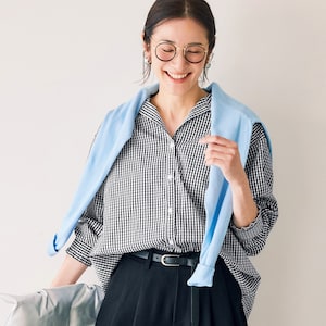 【ベルメゾン】綿素材のプチフリル長袖シャツ