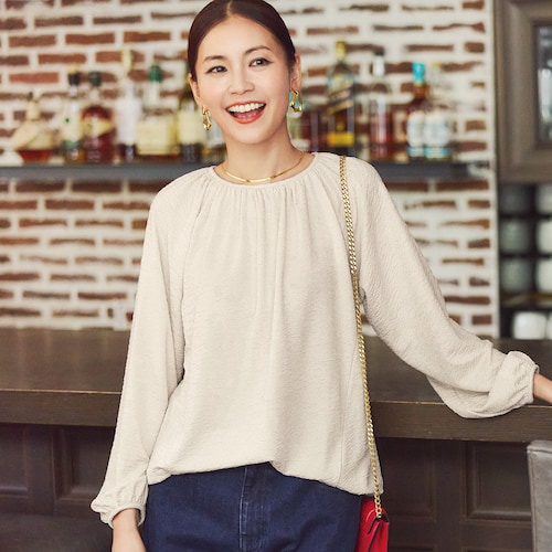 ストレッチジャカード長袖カットソー