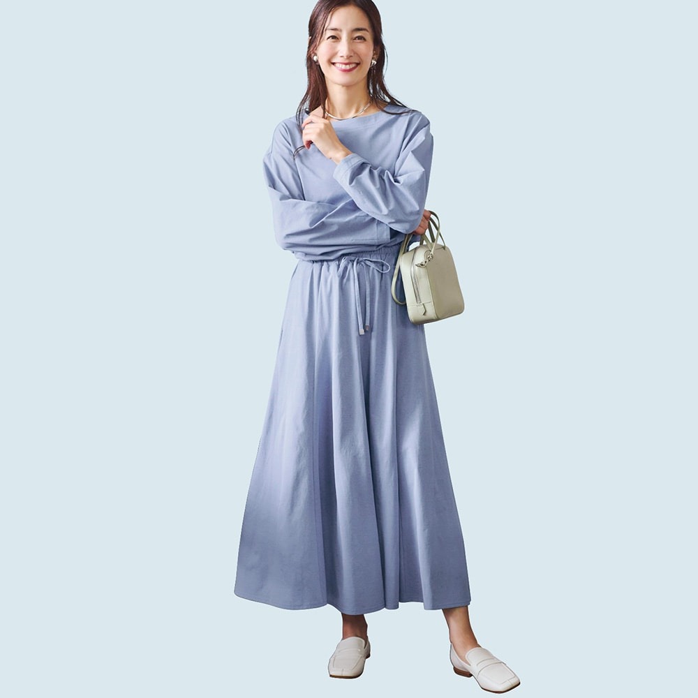 【ベルメゾン】8枚はぎ天竺フレアスカート 【裏地付き】