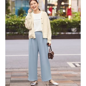 【ベルメゾン】モイストダンボールタックワイドパンツ 【モチモチしっとりがくせになる肌触り】