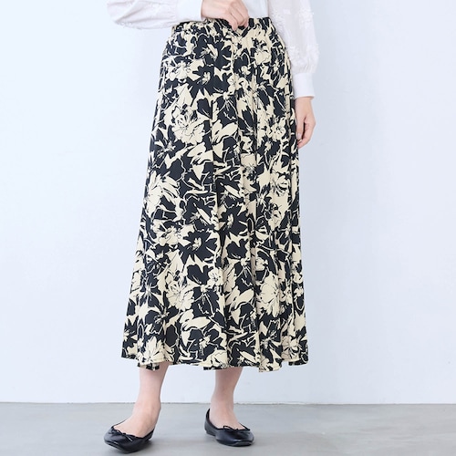 ８枚はぎレーヨン総柄フレアスカート