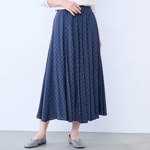 ８枚はぎレーヨン総柄フレアスカート