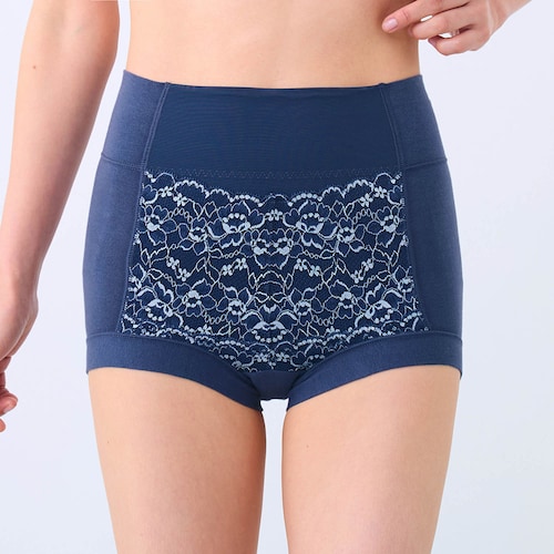 【ソフトサポートショーツ】 お腹をすっきりみせる綿混サポートショーツ