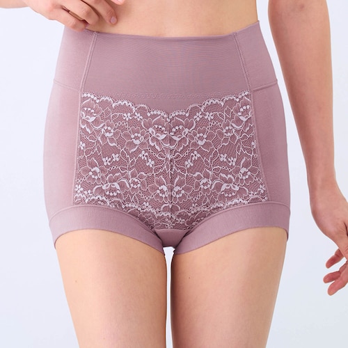 【ソフトサポートショーツ】 お腹をすっきりみせる綿混サポートショーツ