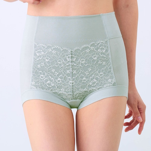 【ソフトサポートショーツ】 お腹をすっきりみせる綿混サポートショーツ