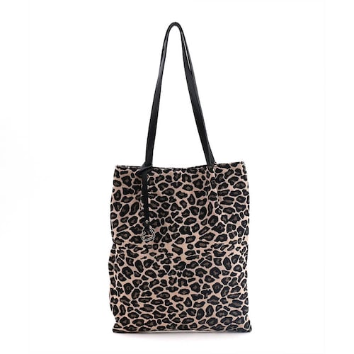 アニマル柄ツマミハンドルフラットトートバッグ