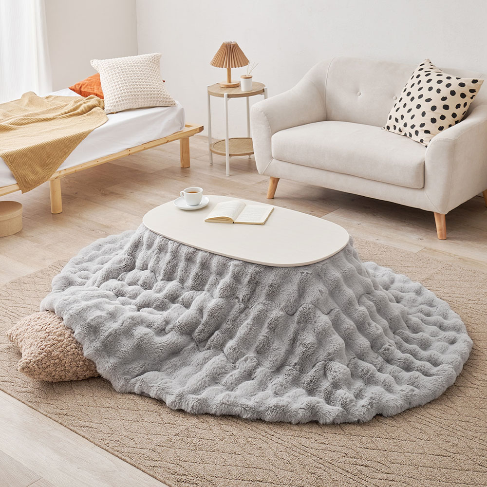 【ベルメゾン】ラビットファー調ぽこぽこ素材のこたつ布団 【ベルメゾン】ラビットファー調ぽこぽこ素材のこたつ布団