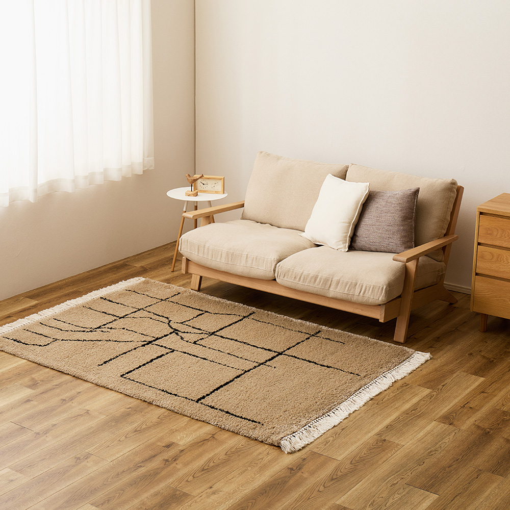 【ベルメゾン】モダンデザインのベルギー製ラグ