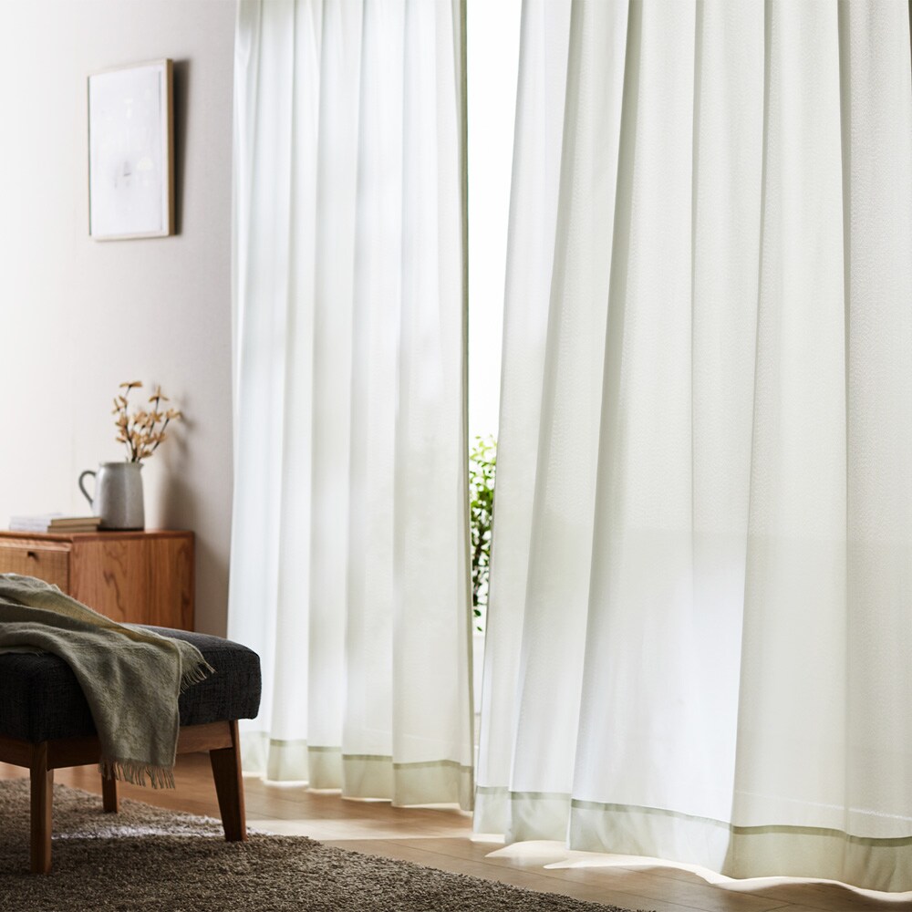 【ベルメゾン】お買い得!UVカット・遮像・花粉キャッチカラーレースカーテン