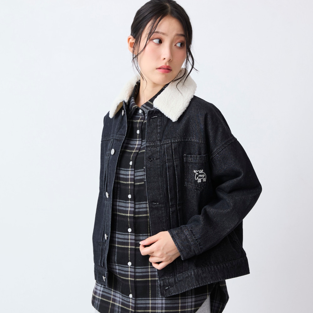 取り外しボア襟付きデニムジャケット(モズ/moz)｜通販のベルメゾンネット