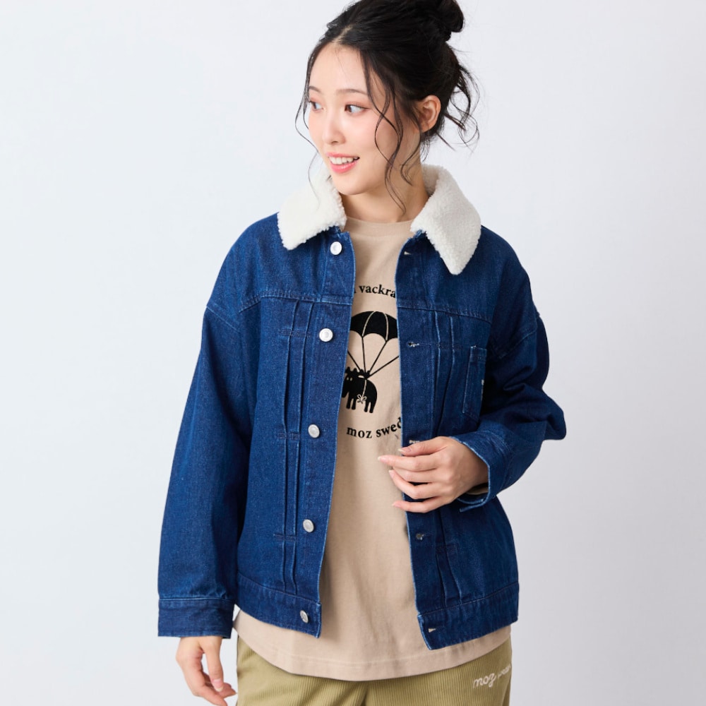 取り外しボア襟付きデニムジャケット(モズ/moz)｜通販のベルメゾンネット