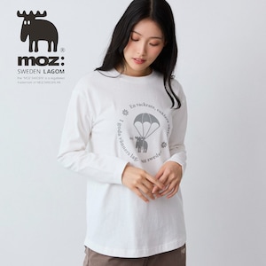 【モズ/moz】フロッキーロゴ長袖カットソー