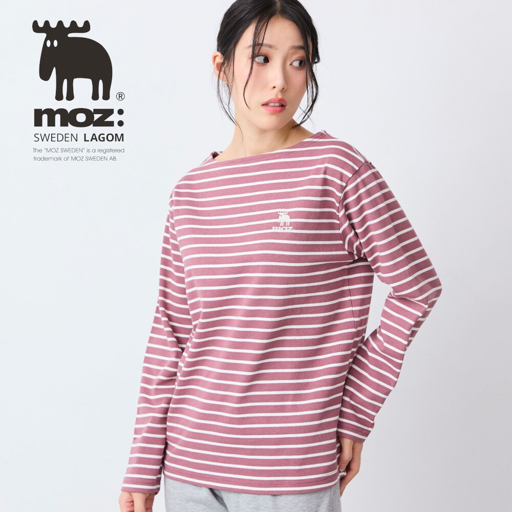 【モズ/moz】ボーダー長袖カットソー