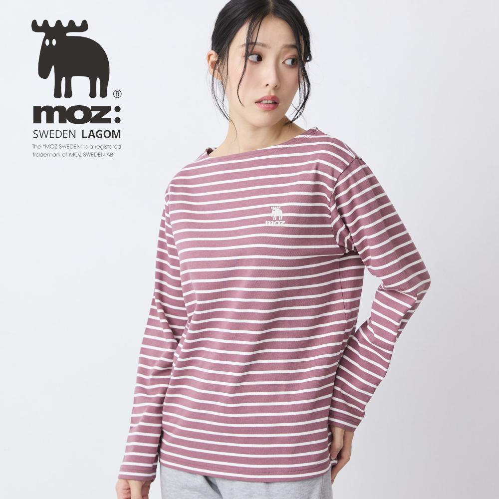 【モズ/moz】ボーダー長袖カットソー 【モズ/moz】ボーダー長袖カットソー