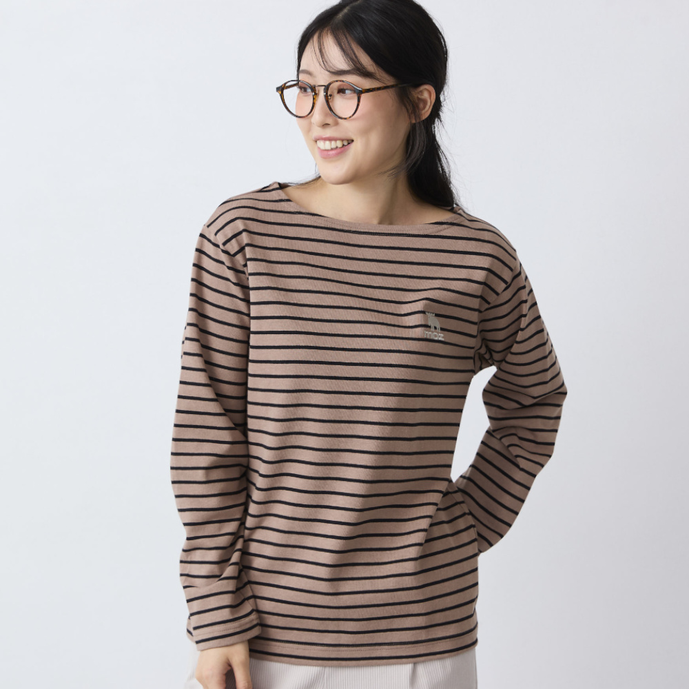 【モズ/moz】ボーダー長袖カットソー