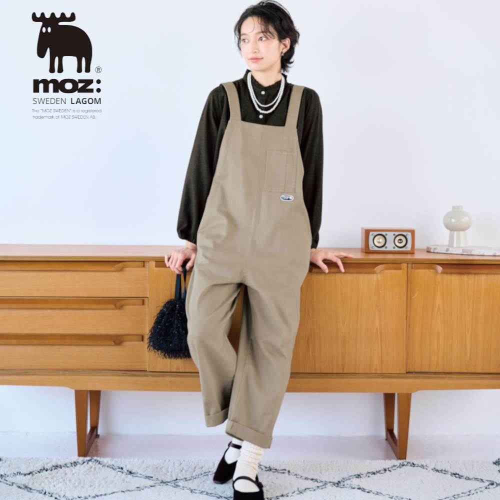 【モズ/moz】ポケット刺しゅうサロペット 【モズ/moz】ポケット刺しゅうサロペット