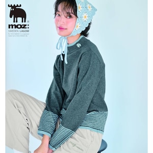 【モズ/moz】裾ボーダーハイネックニット