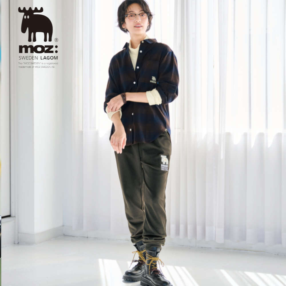 【モズ/moz】裏毛裾リブパンツ 【モズ/moz】裏毛裾リブパンツ