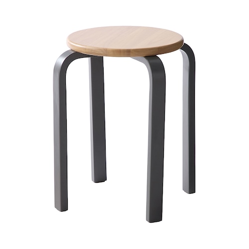 曲木の木製スタッキングスツール