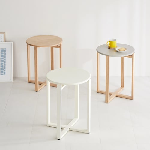 木製サイドテーブル