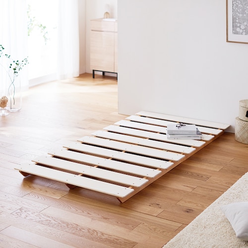 【3/16まで大型送料無料】 木製すのこローベッド【届いてすぐに使える完成品】