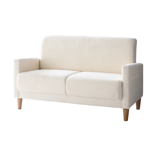 【3/16まで大型送料無料】 ポケット付きコンパクトソファー ＜2人掛け＞