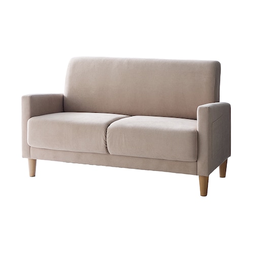 【3/16まで大型送料無料】 ポケット付きコンパクトソファー ＜2人掛け＞