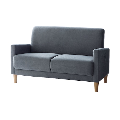 【3/16まで大型送料無料】 ポケット付きコンパクトソファー ＜2人掛け＞