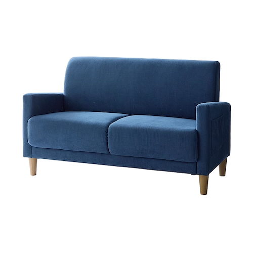 【3/16まで大型送料無料】 ポケット付きコンパクトソファー ＜2人掛け＞