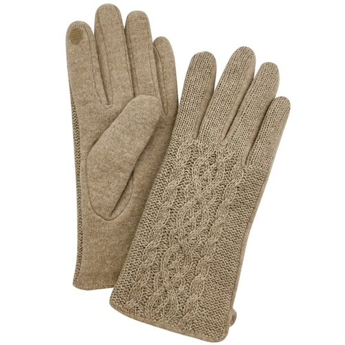 スマホの操作が可能なケーブル編み手袋