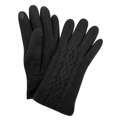 スマホの操作が可能なケーブル編み手袋