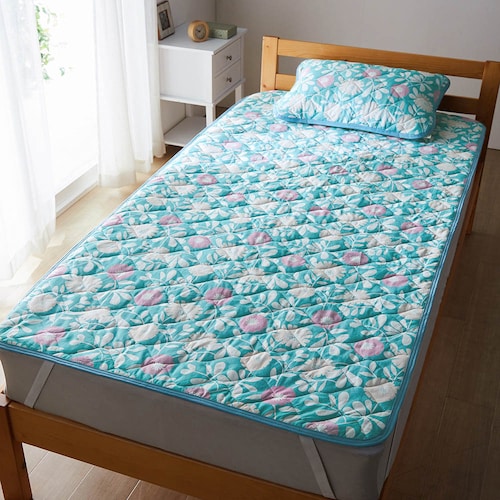 綿素材を使った接触冷感敷パッド＆枕パッド／ダリア 「ミニラボ」