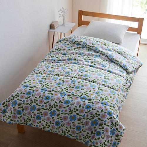 ソフトダブルガーゼキルトケット／ナスタチウムのダンス