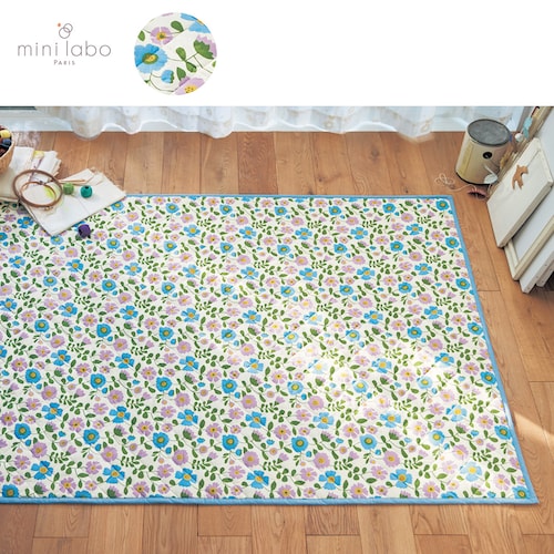 ソフトダブルガーゼキルトラグ／ナスタチウムのダンス